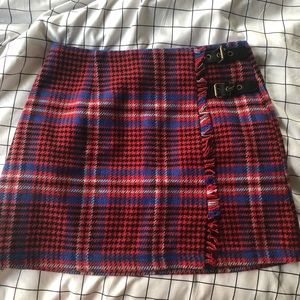 Vintage Plaid Knit Skirt